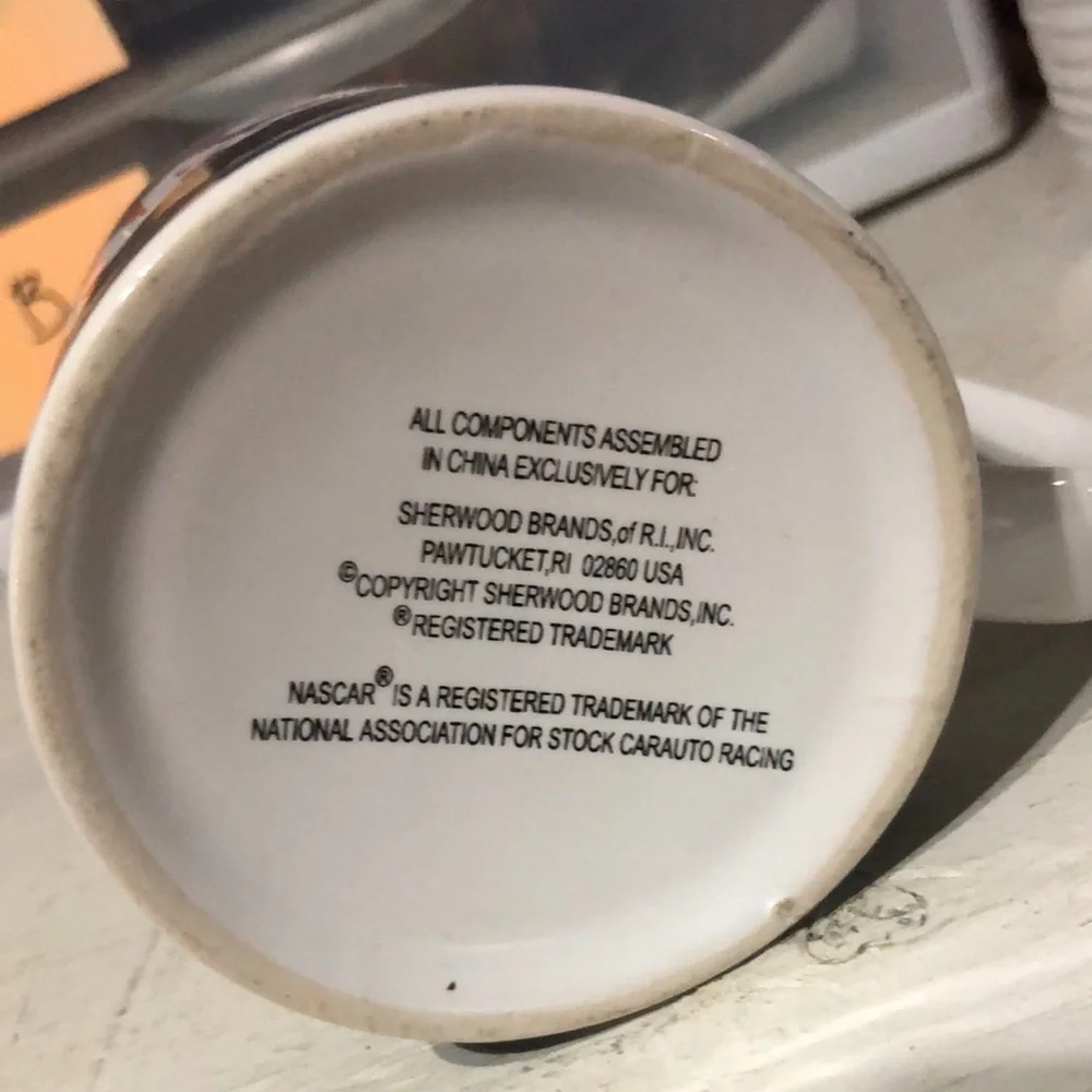 NASCAR Black Mug with Colorful‎ Stripes